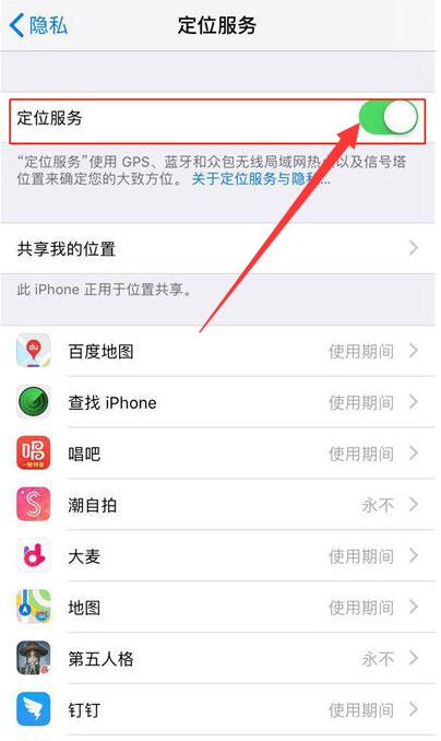 《苹果》定位在哪里打开